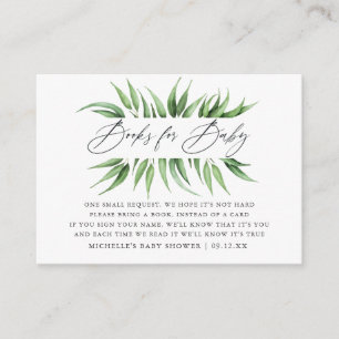 Green Baby Shower Book Request Begleitkarte