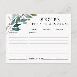 Green Baby Shower Rezept Card Postkarte