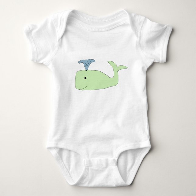 Green Baby Whale Bekleidung Strampler (Vorderseite)