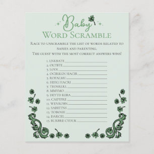 Green Baby Word Scramble Irish Baby Showspiel