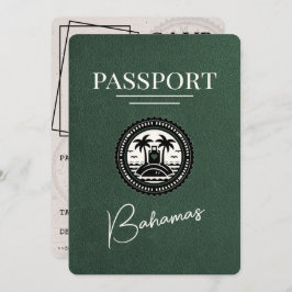 Green Bahamas Passport Save the Date