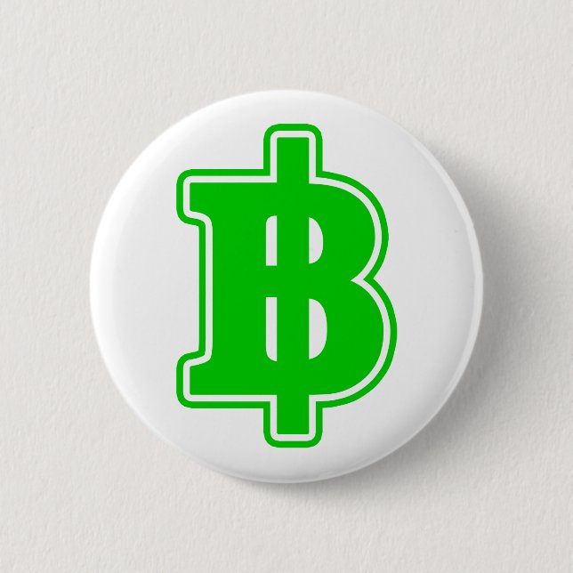 GREEN BAHT SIGN ฿ thailändischer ฿ Button (Vorderseite)