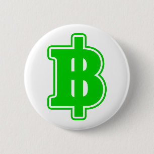 GREEN BAHT SIGN ฿ thailändischer ฿ Button