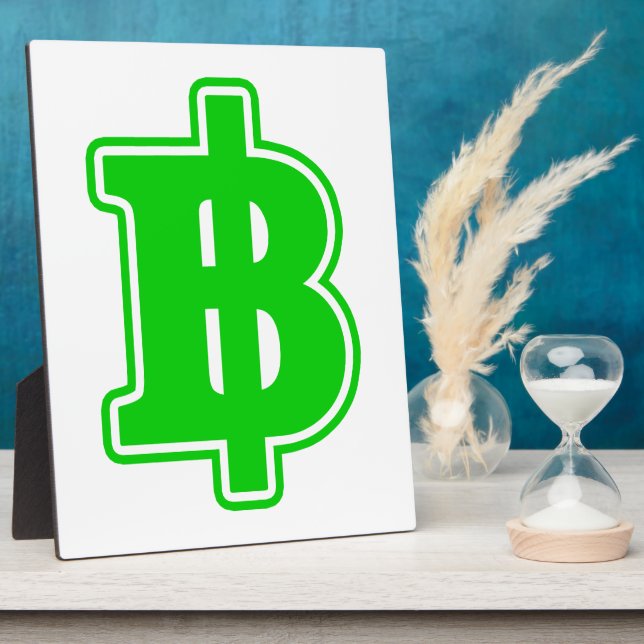 GREEN BAHT SIGN ฿ thailändischer ฿ Fotoplatte (Seite)