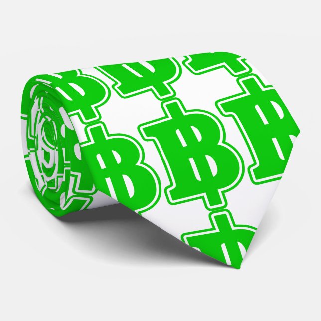 GREEN BAHT SIGN ฿ thailändischer ฿ Krawatte (Gerollt)