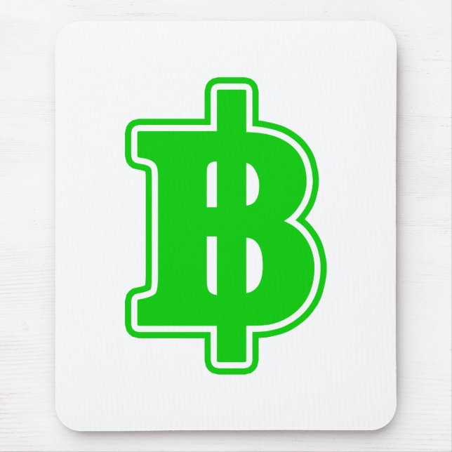 GREEN BAHT SIGN ฿ thailändischer ฿ Mousepad (Vorne)