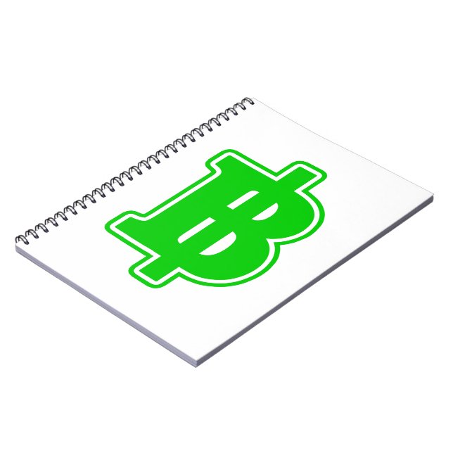 GREEN BAHT SIGN ฿ thailändischer ฿ Notizblock (Linke Seite)