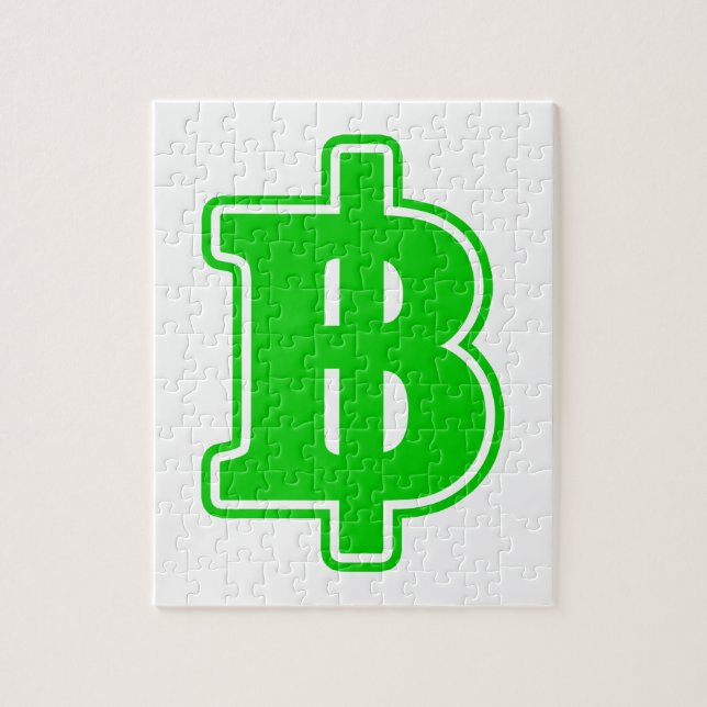 GREEN BAHT SIGN ฿ thailändischer ฿ Puzzle (Vertikal)