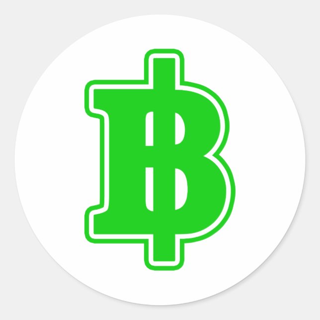 GREEN BAHT SIGN ฿ thailändischer ฿ Runder Aufkleber (Vorderseite)