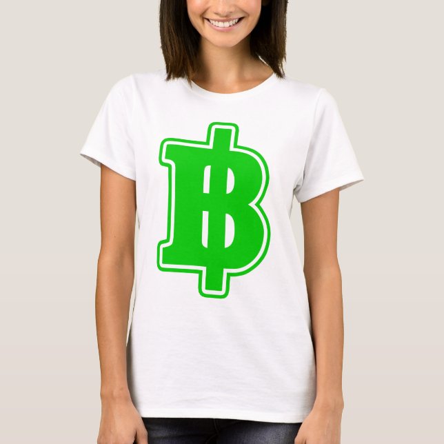 GREEN BAHT SIGN ฿ thailändischer ฿ T-Shirt (Vorderseite)