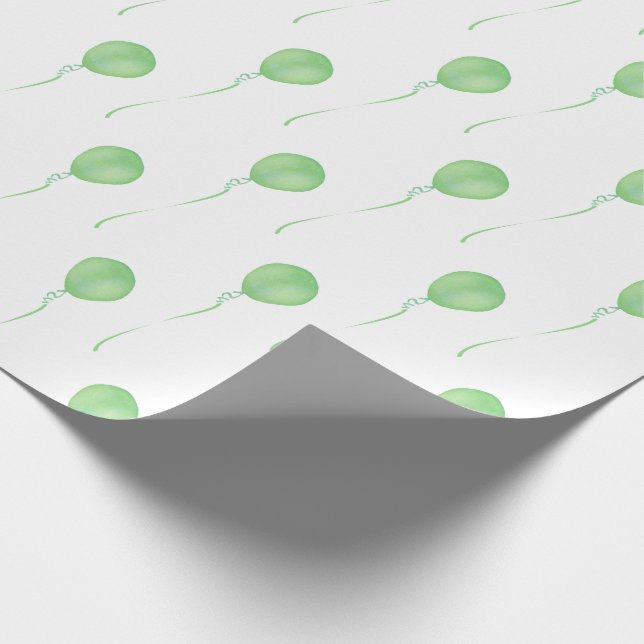 Green balloon Gift Wrapping Paper - Cadeaupapier Geschenkpapier (Ecke)