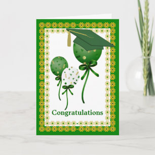 Green Balloons Custom Abschluss Card Karte