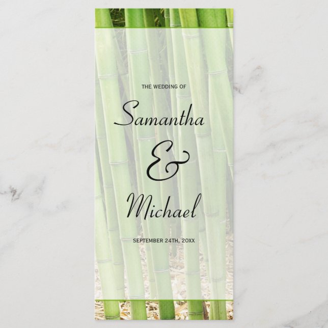 Green Bamboo Asian Wedding Program Programm (Vorderseite)