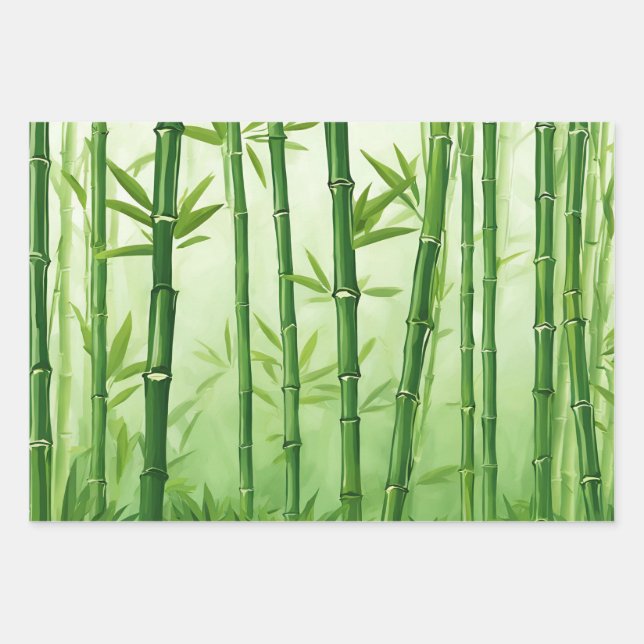 Green Bamboo Jeden Anlaß Geschenkpapier Set (Vorderseite)