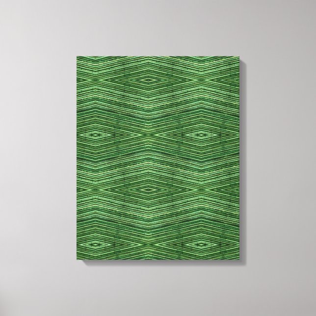 Green Bamboo Modern Diamond Pattern Leinwanddruck (Vorderseite)