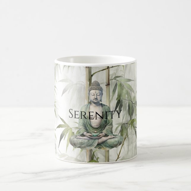 Green Bamboo Serenity Buddha Kaffeetasse (Mittel)