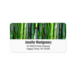 Green Bamboo Stalks Naturfotografie Adressaufkleber