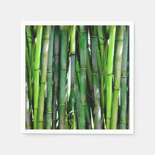 Green Bamboo Stalks Naturfotografie Serviette (Vorderseite)