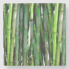 Green Bamboo Stalks Naturfotografie Steinuntersetzer