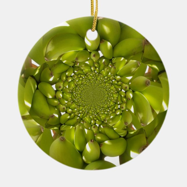 Green Banana Kaleidoskop Art Print/Graphic Keramikornament (Vorne)