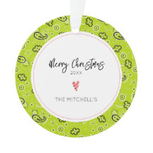 Green Bandana Pattern NAME Annual Christmas