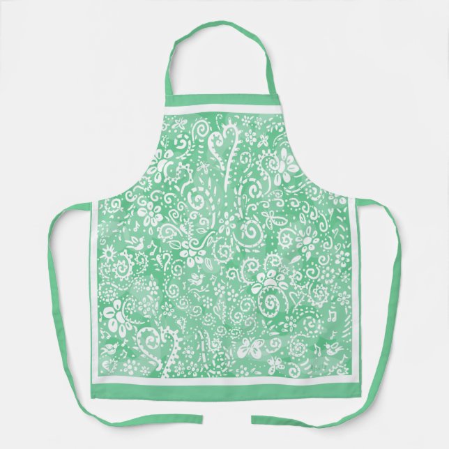 Green Bandana Print Schürze (Vorderseite)
