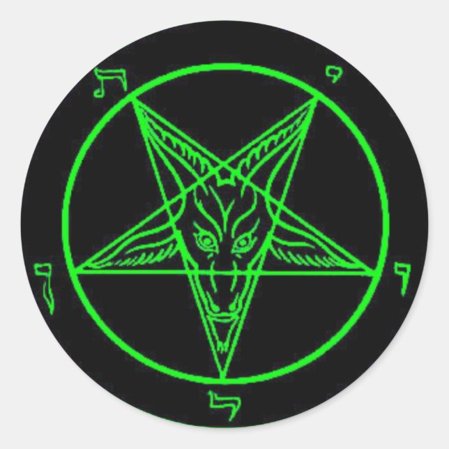 Green Baphomet Stickers (Vorderseite)