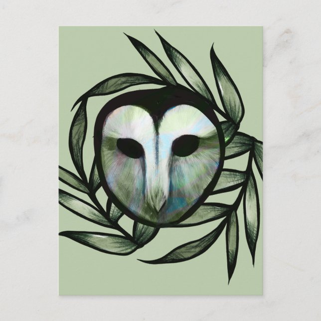 Green Barn Owl                                     Postkarte (Vorderseite)