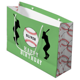 Green Baseball Ball Player Kinder Name Geburtstag Große Geschenktüte