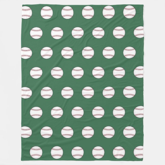 Green Baseball Fleece Blanket (Vorderseite)