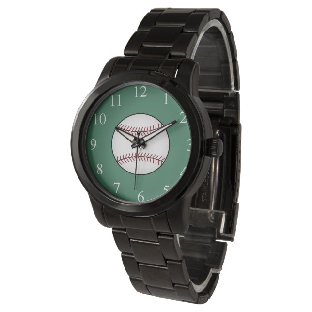 Green Baseball Watch Gift Armbanduhr (Schrägansicht)