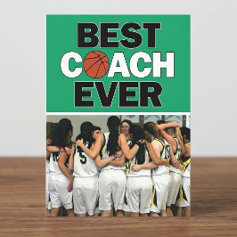 Green Basketball Coach Bestes je individuelles Fot Dankeskarte