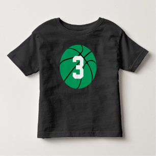 Green Basketball Kid Custom Jersey Nummer Kleinkin Kleinkind T-shirt