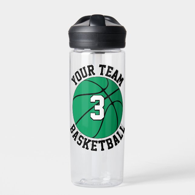 Green Basketball Player Benutzerdefinierter Teamna Trinkflasche (Vorderseite)