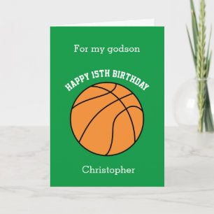 Green Basketball Sport 15. Geburtstagskarte Karte