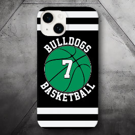 Green Basketball Team Name Player Number Custom Case-Mate iPhone 14 Hülle