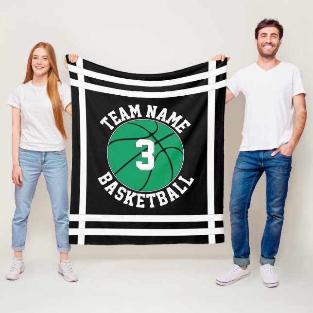 Green Basketball Team Name & Spielnummer Sport Fleecedecke (Beispiel)