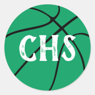 Green Basketball Team Party, Pep Kundgebung oder E Runder Aufkleber