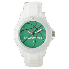 Green Basketball Womens Custom Team oder Player Na Armbanduhr