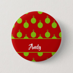 Green bauble silhouette on red button