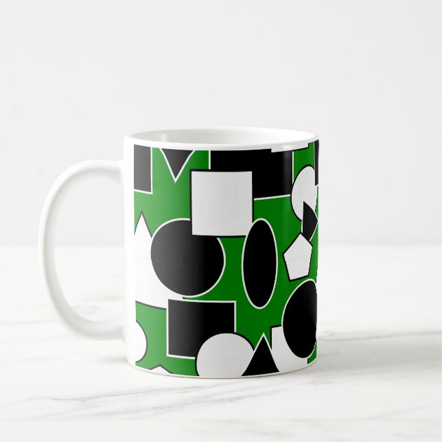 Green Bauhaus Collage Coffee Tasse (Links)