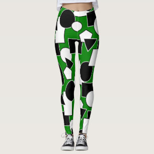 Green Bauhaus Collage Leggings