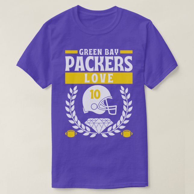 Green Bay Packers Liebe 10 Edition T-Shirt (Design vorne)