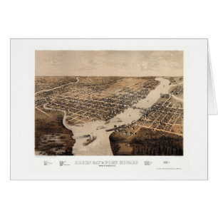 Green Bay, panoramische Karte WI - 1867