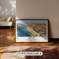 Green Bay Wisconsin Poster, Aquarell, Maßgeschneid