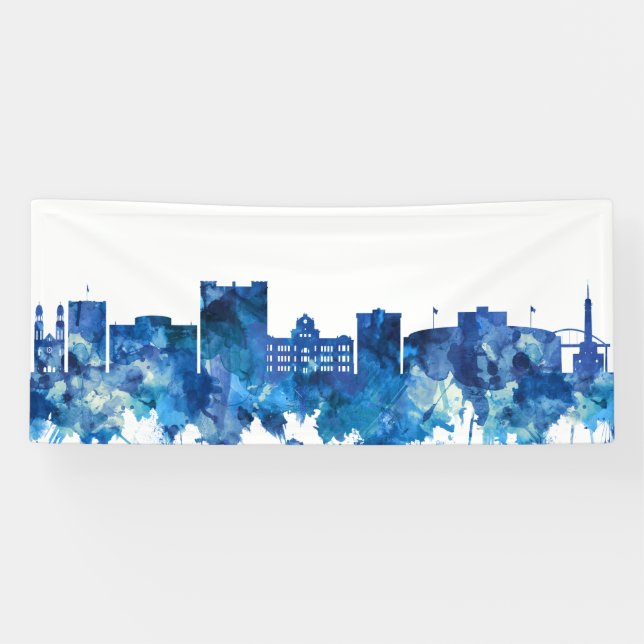 Green Bay Wisconsin Skyline Blue Banner (Horizontal)