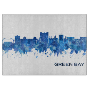 Green Bay Wisconsin Skyline Blue Schneidebrett