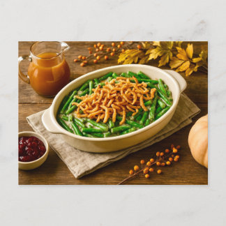 Green Bean Casserole Thanksgiving Postcard Feiertagspostkarte