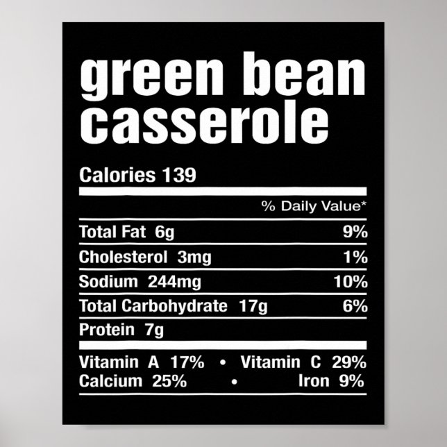 Green Bean Cerole Funny Erntedank Weihnachtsmatte Poster (Vorne)