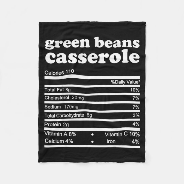 Green Bean Cerole Nutrition Facts Thanksgiving Nut Fleecedecke (Vorderseite)